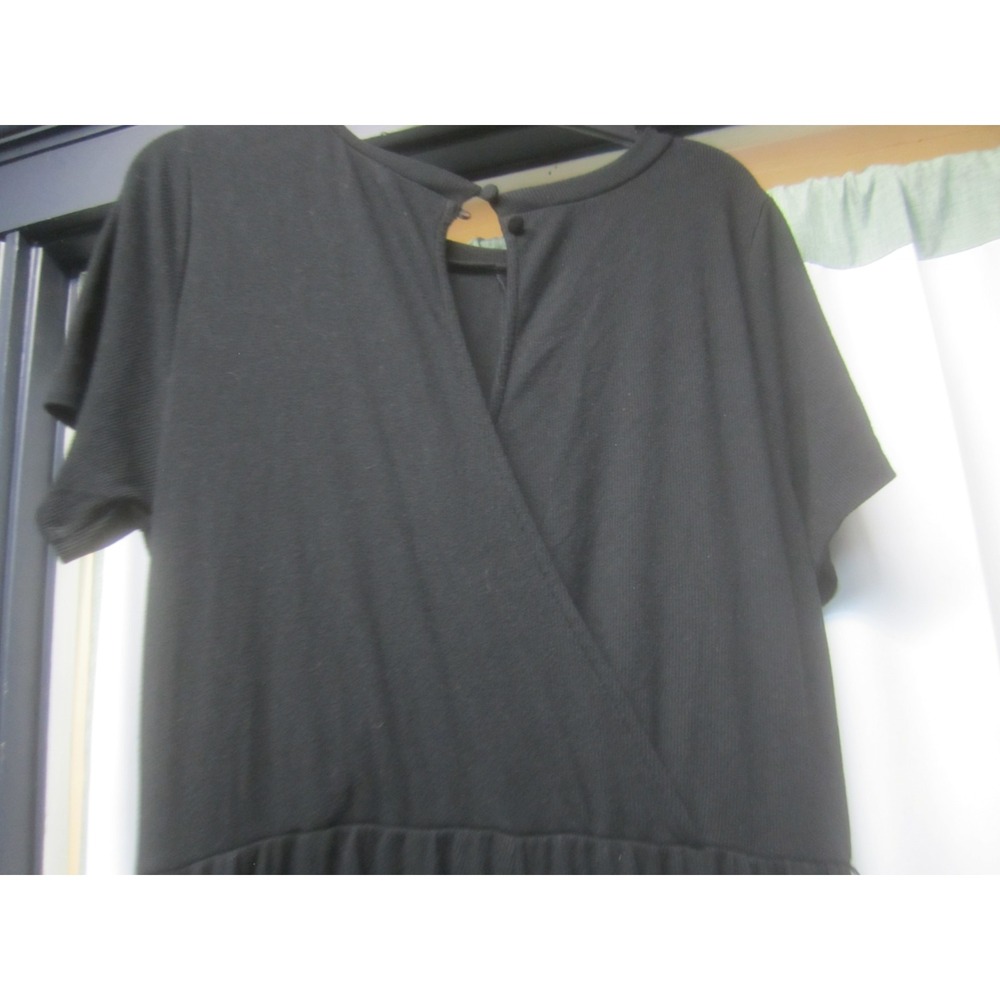 Torrid Womens Black Romper Plus Size 2 Wide‎ Leg Crossover Front Casual Stretch - Picture 8 of 13